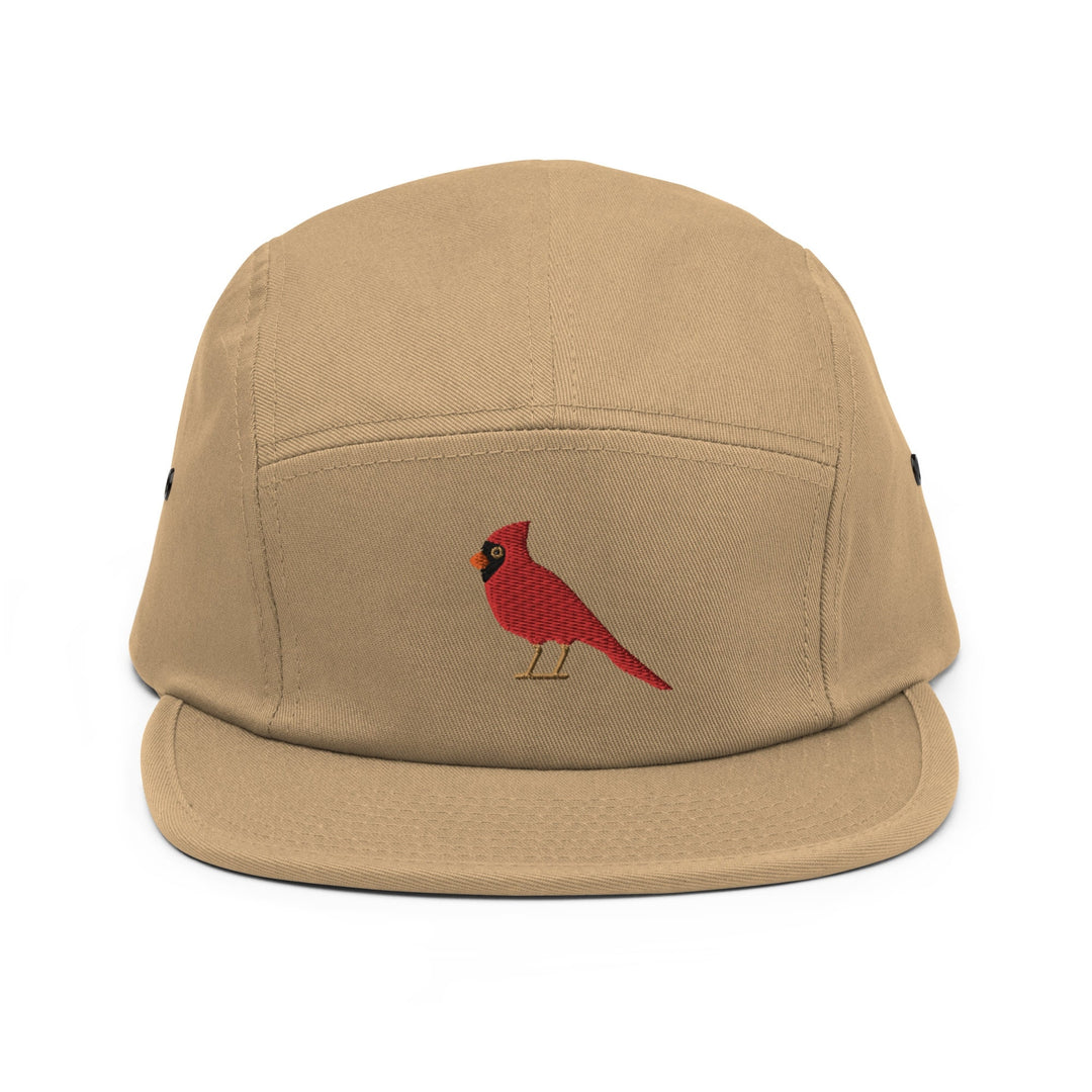 Red Cardinal Bird Watcher 5 Panel Camper Cap