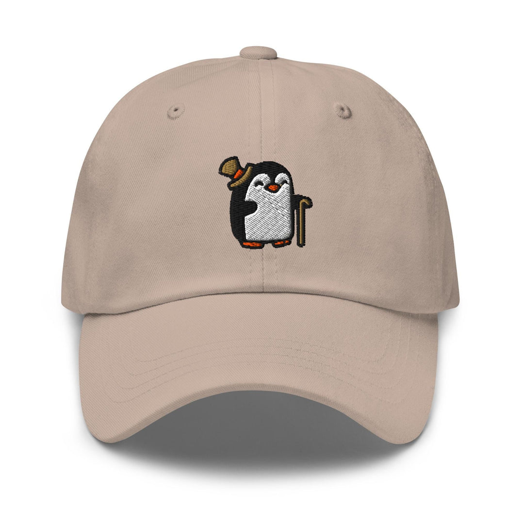 a baseball cap with a penguin on it