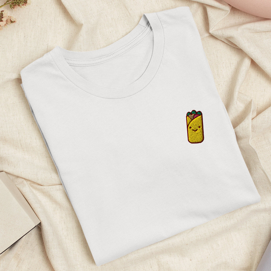 Cute Burrito Embroidered T-shirt