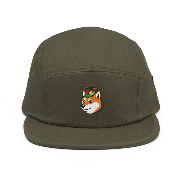 a green hat with a fox embroidered on it