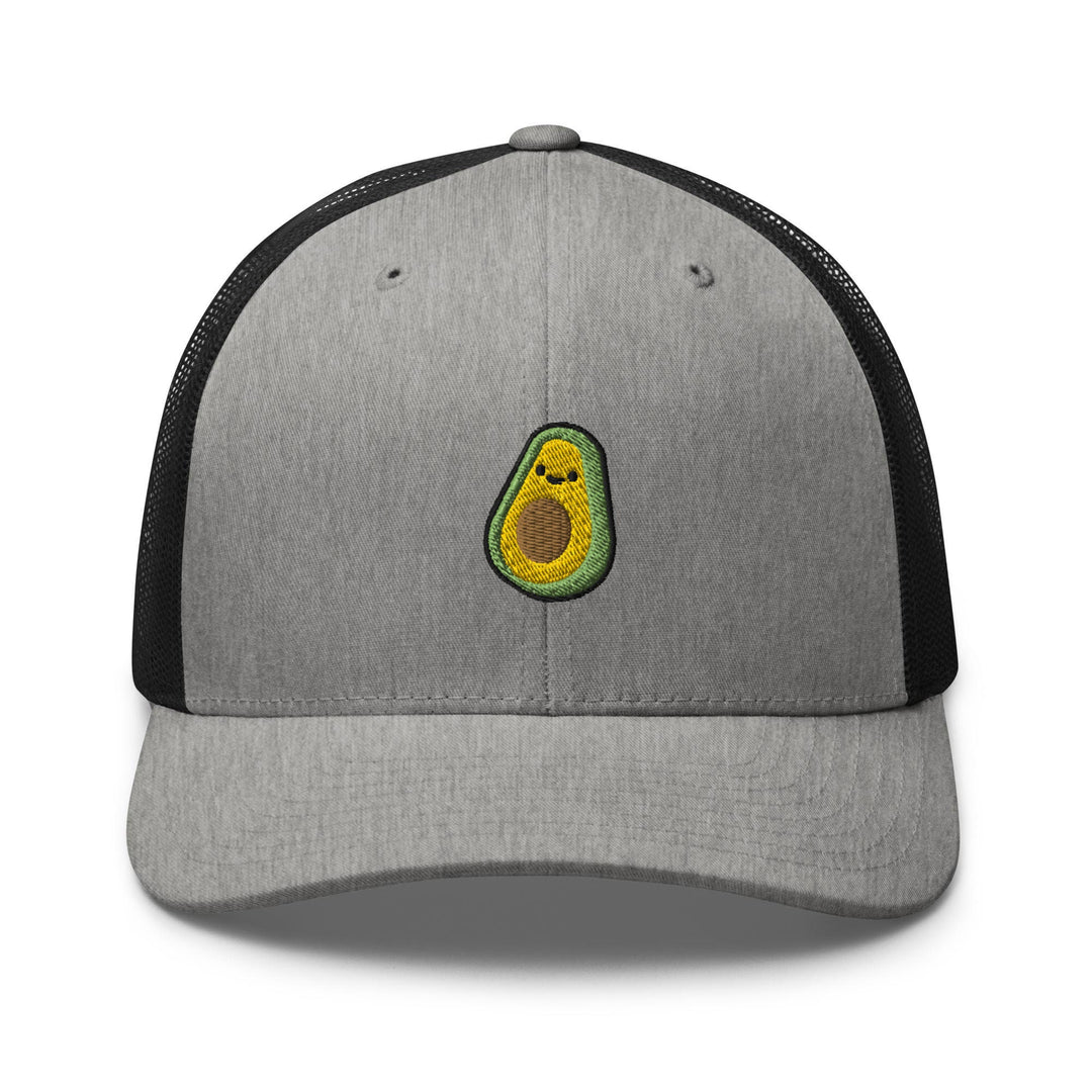 a hat with an avocado embroidered on it