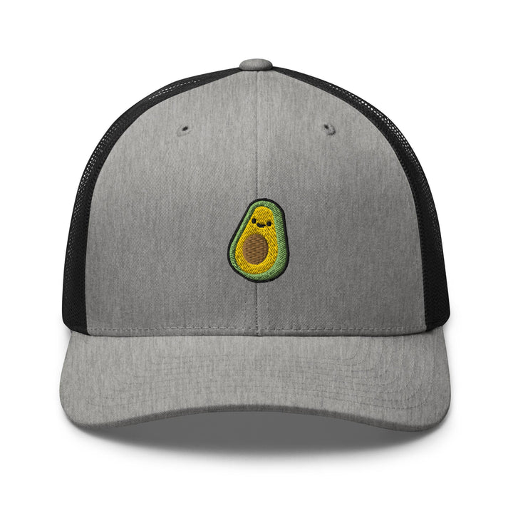 a hat with an avocado embroidered on it