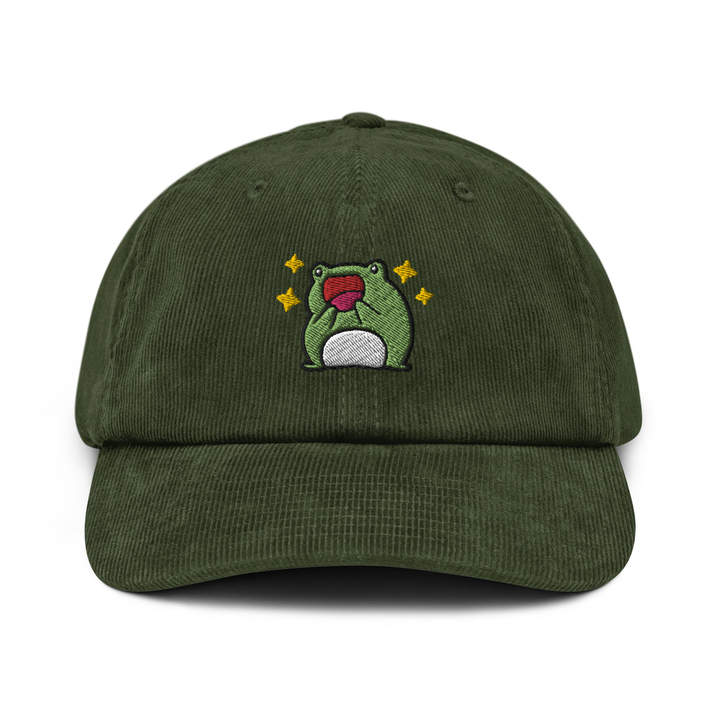 Excited Frog Corduroy Cap