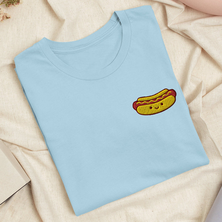 Cute Hot Dog Embroidered T-shirt