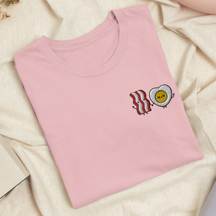 Bacon & Egg Friends Embroidered T-shirt