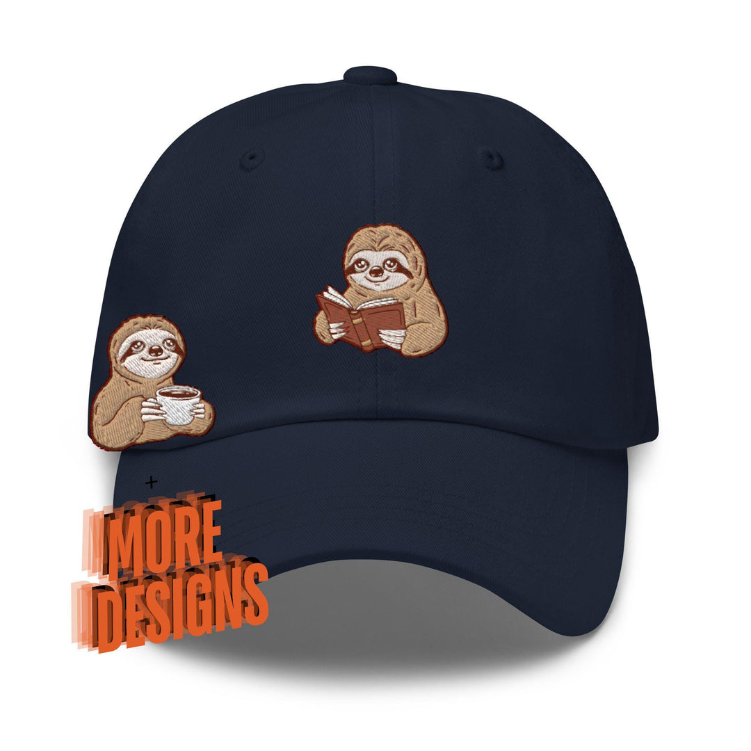 a cap with a slotty reading a book