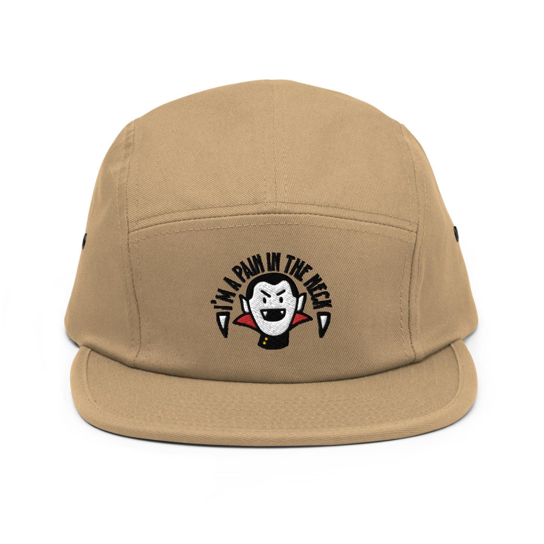 a brown hat with a penguin on it