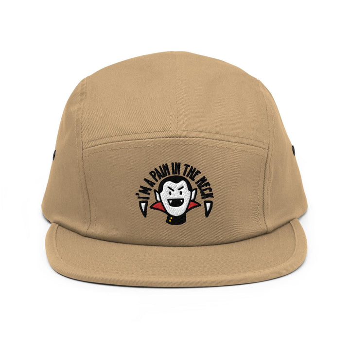 a brown hat with a penguin on it