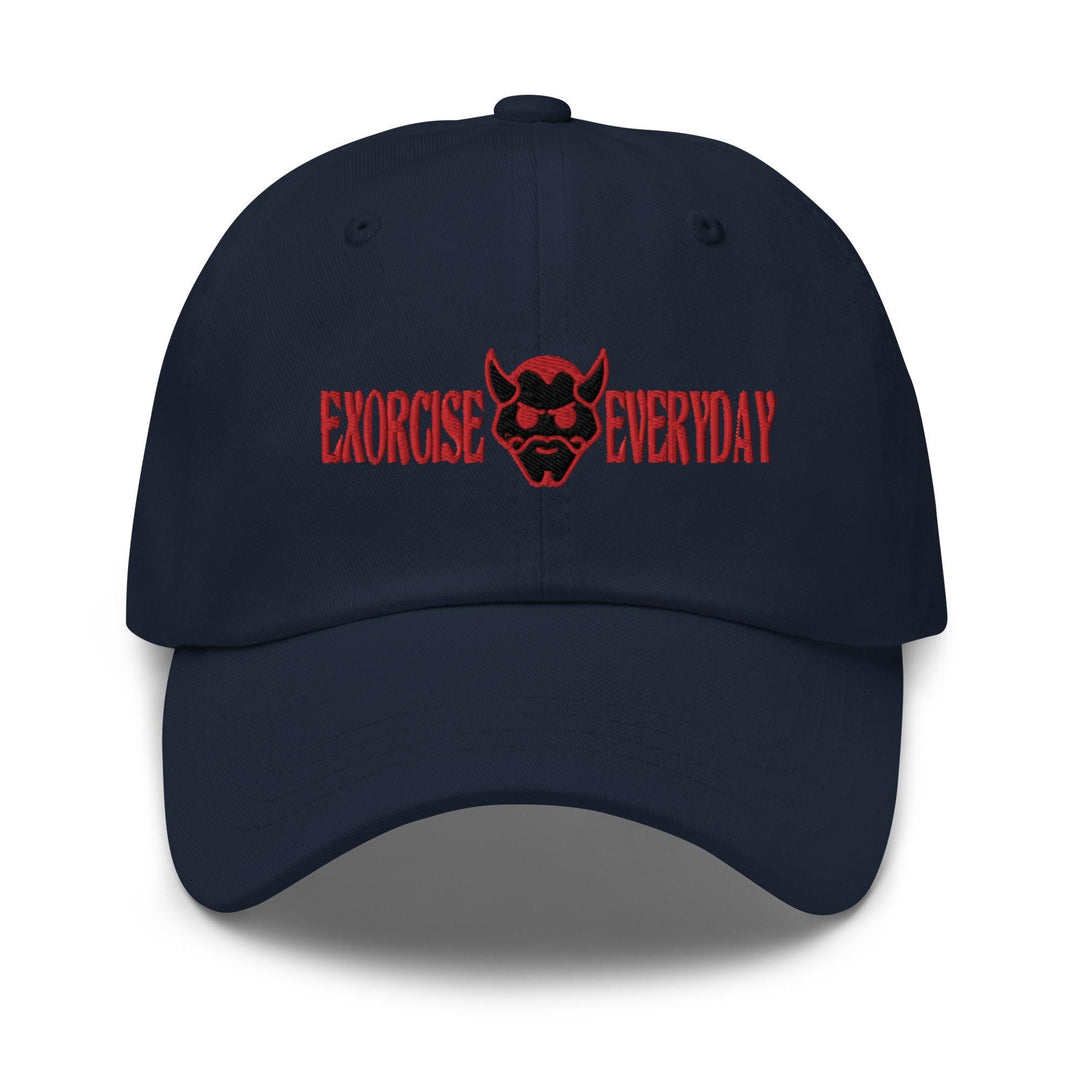 a baseball cap with the words exercise everyday printed on it