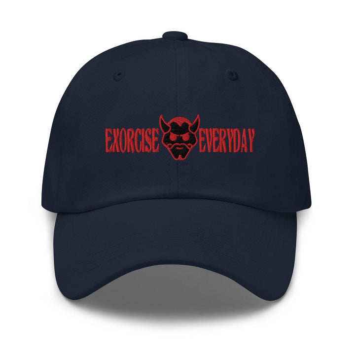 a baseball cap with the words exercise everyday printed on it