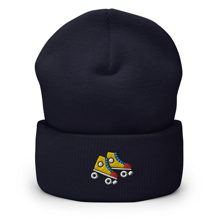 a beanie hat with roller skates on it