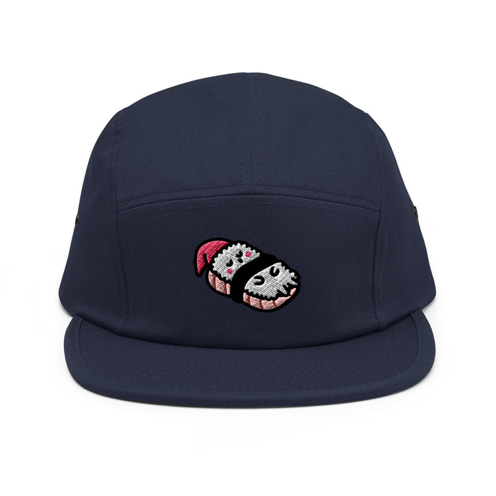 a blue hat with a cartoon character on it