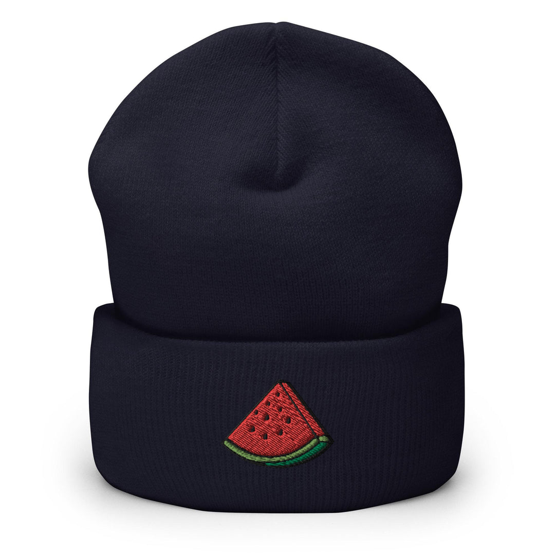 a watermelon beanie is shown on a white background