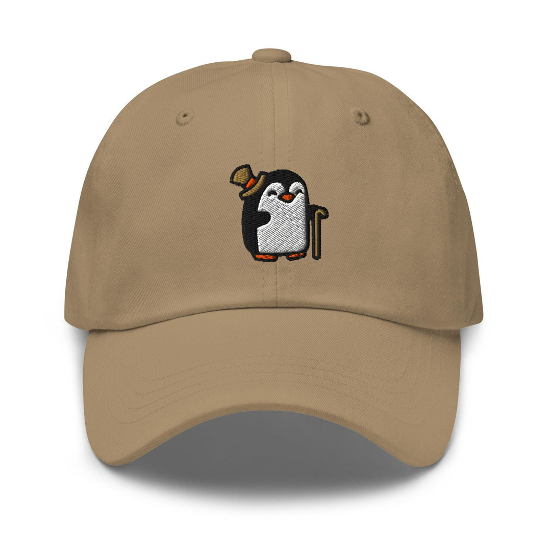 a baseball cap with a penguin on it