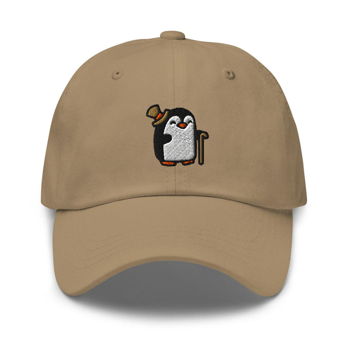 a baseball cap with a penguin on it