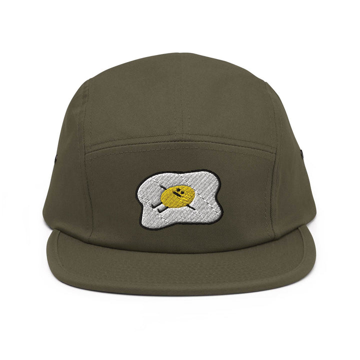 Kawaii Lazy Unmotivated Fried Egg 5 Panel Camper Cap