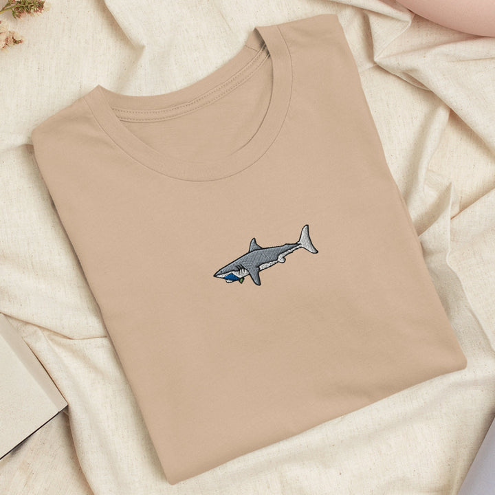 Great White Shark Embroidered T-shirt
