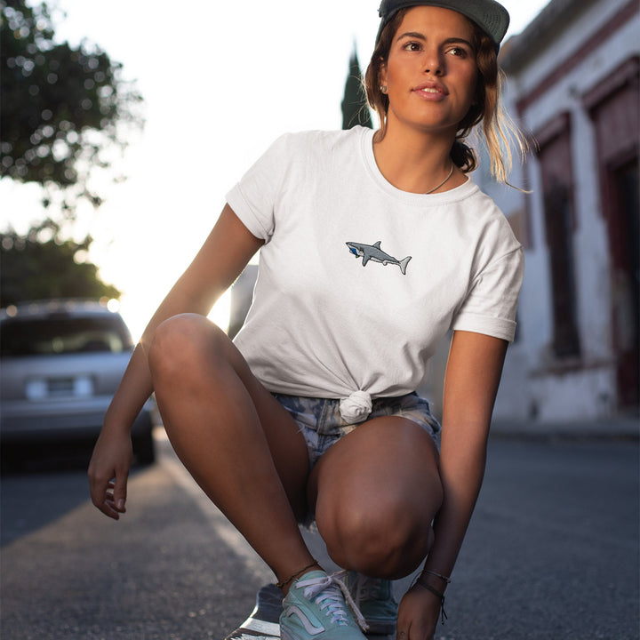 Great White Shark Embroidered T-shirt