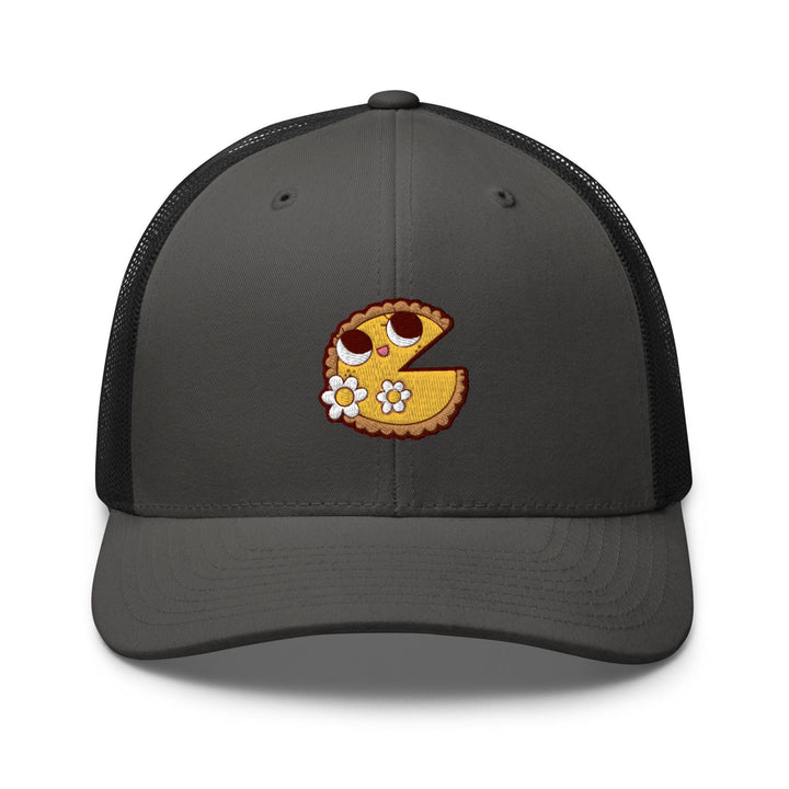 a gray and black hat with a cartoon character on it