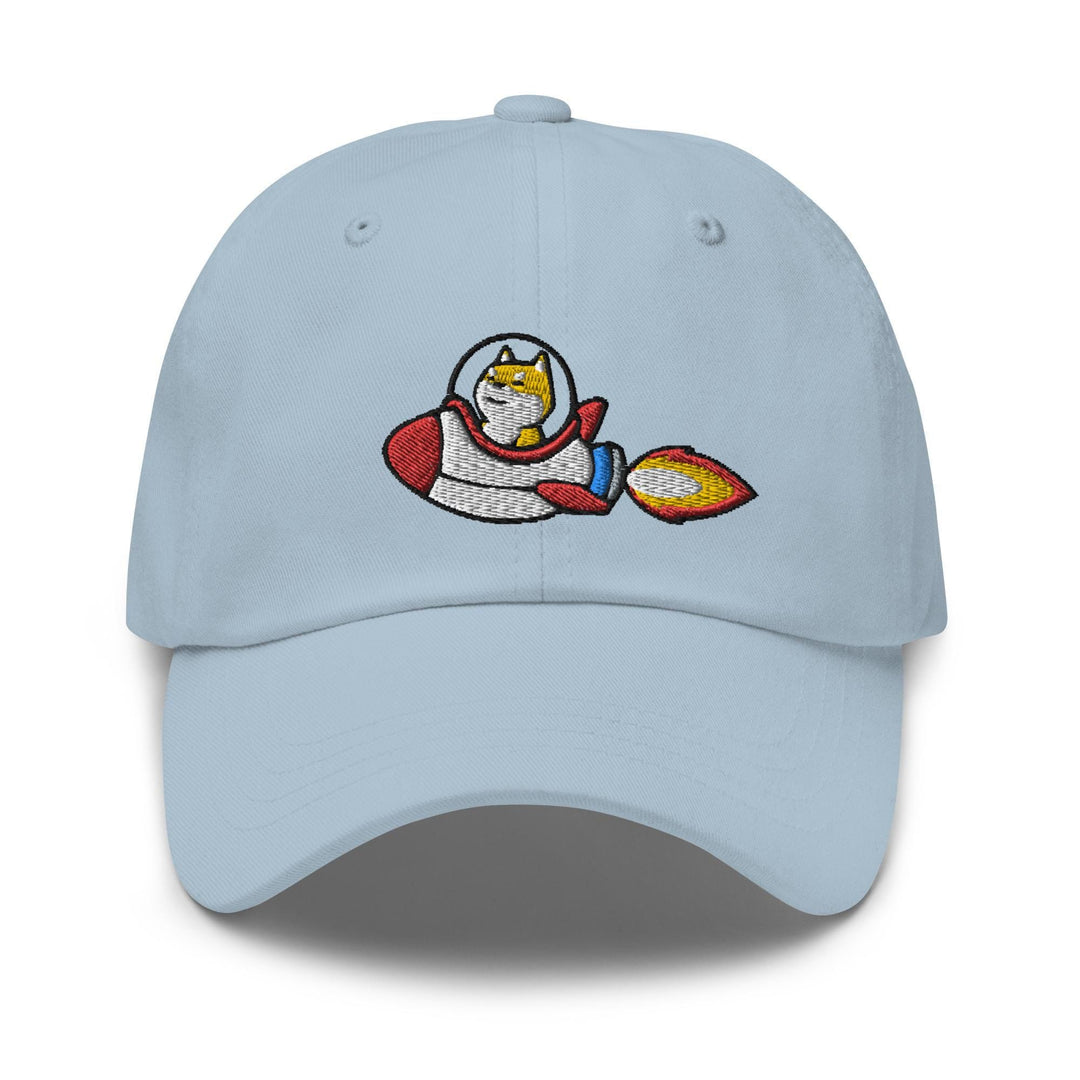 a blue hat with a cartoon character on it