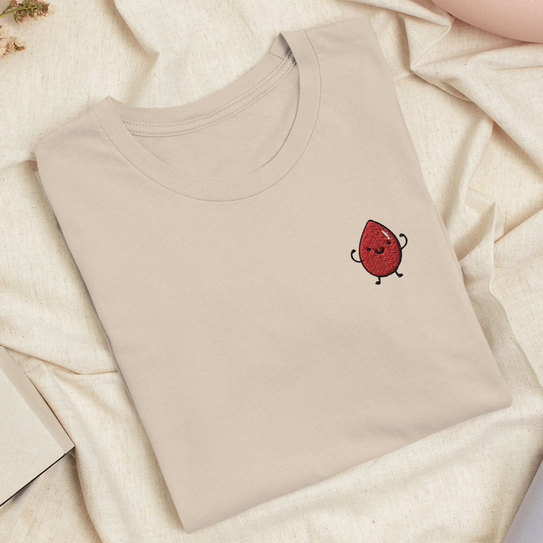 Blood Donor Blood Drop Embroidered T-shirt