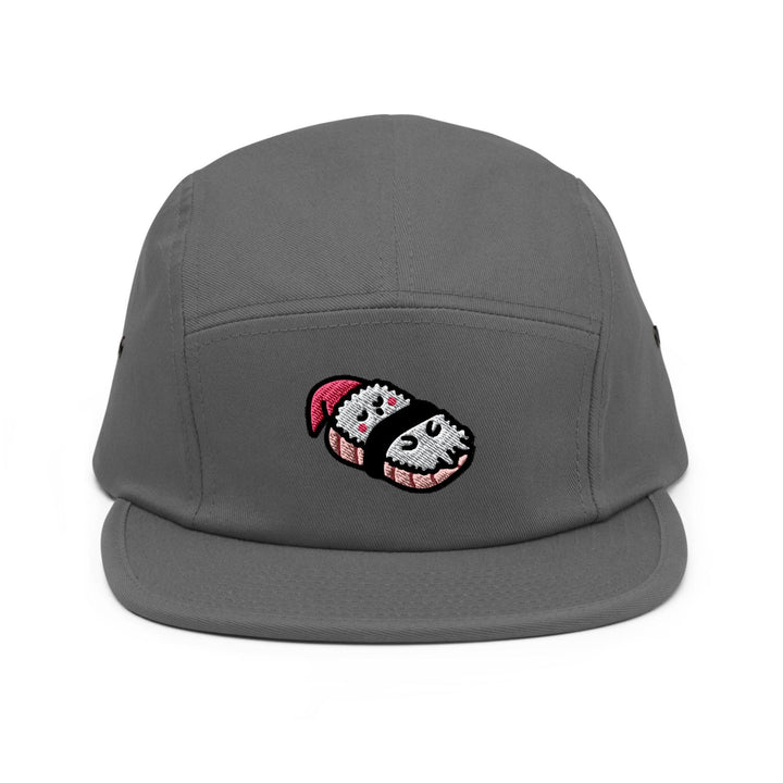 a gray hat with a cartoon character on it