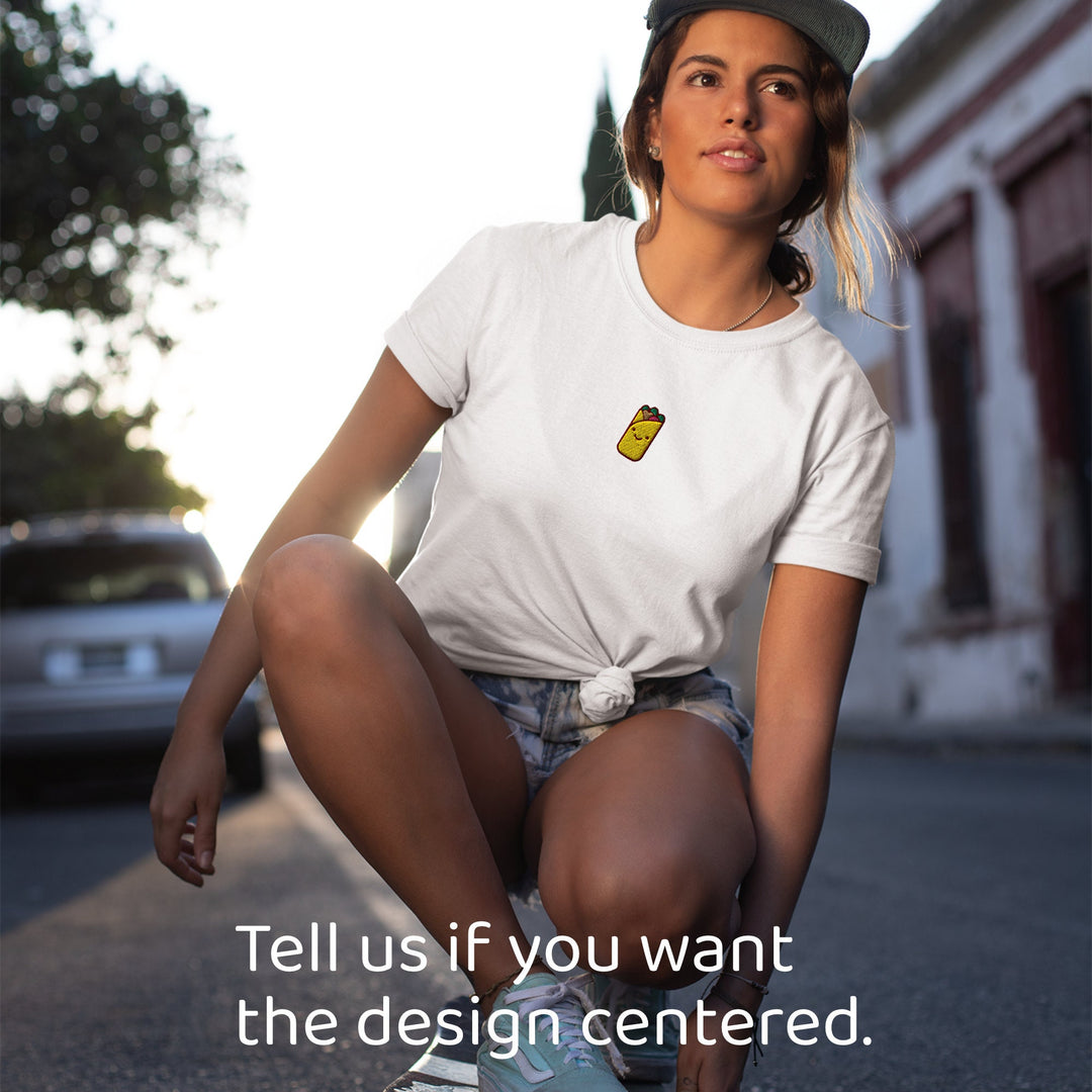 Cute Burrito Embroidered T-shirt
