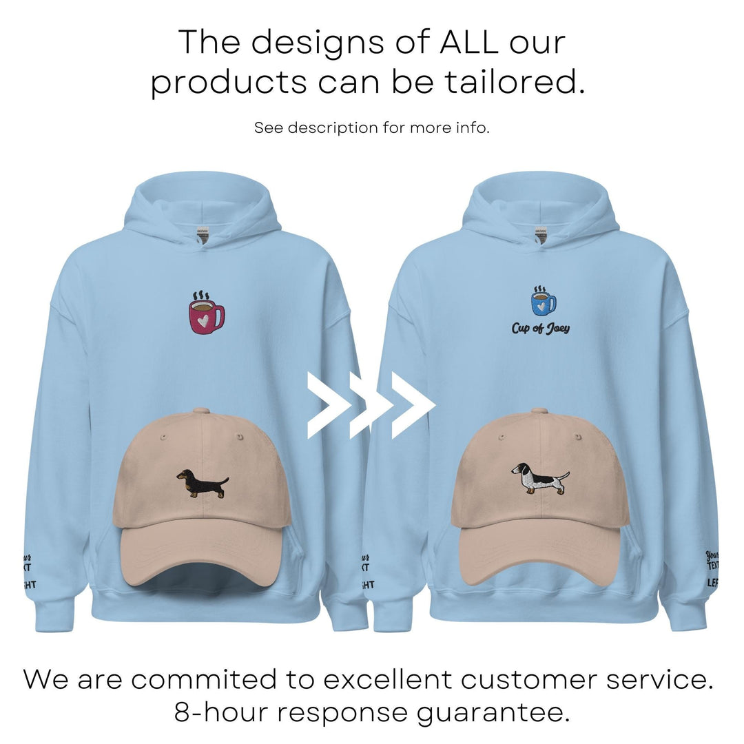 a blue hoodie with a picture of a dog on it