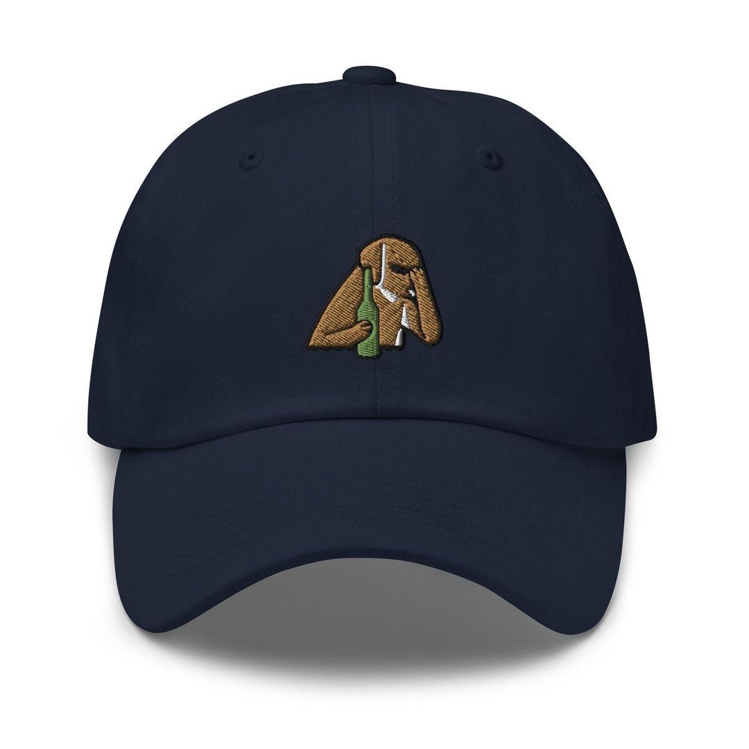 a baseball cap with a picture of a ginger on it