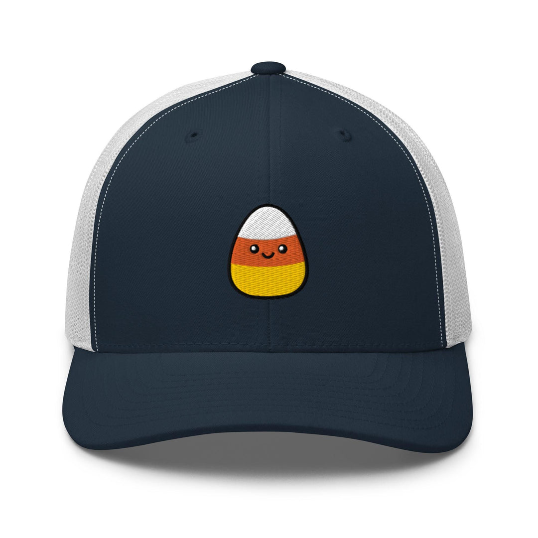 a trucker hat with an image of an egg on it