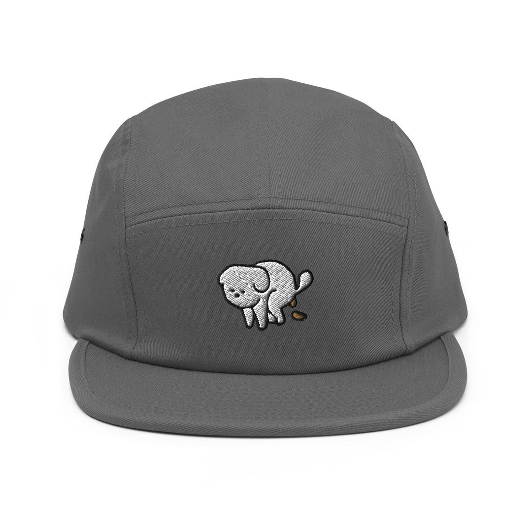 Pooping Dog Leo 5 Panel Camper Cap