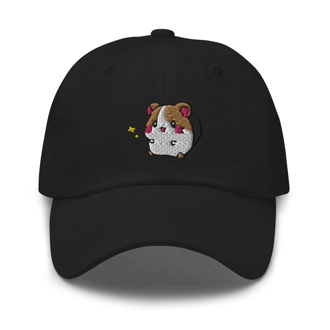 a black hat with a dog on it