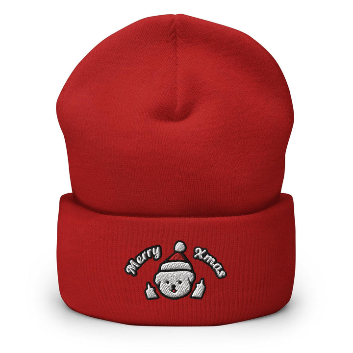 Merry Xmas Rude Dog Leo Beanie