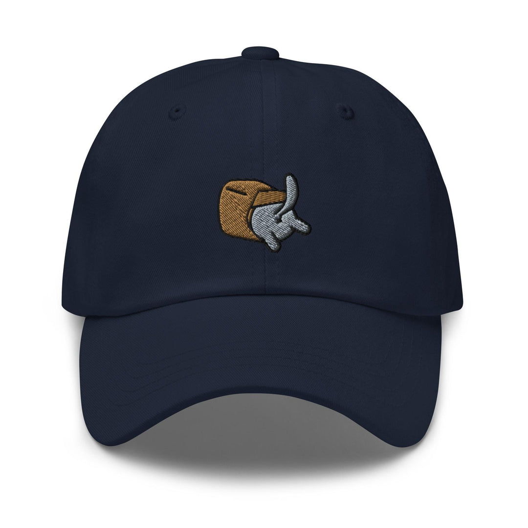 a baseball cap with a wrench on it