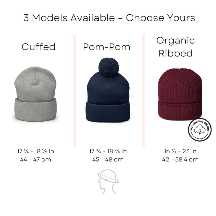 three hats are shown in three different colors