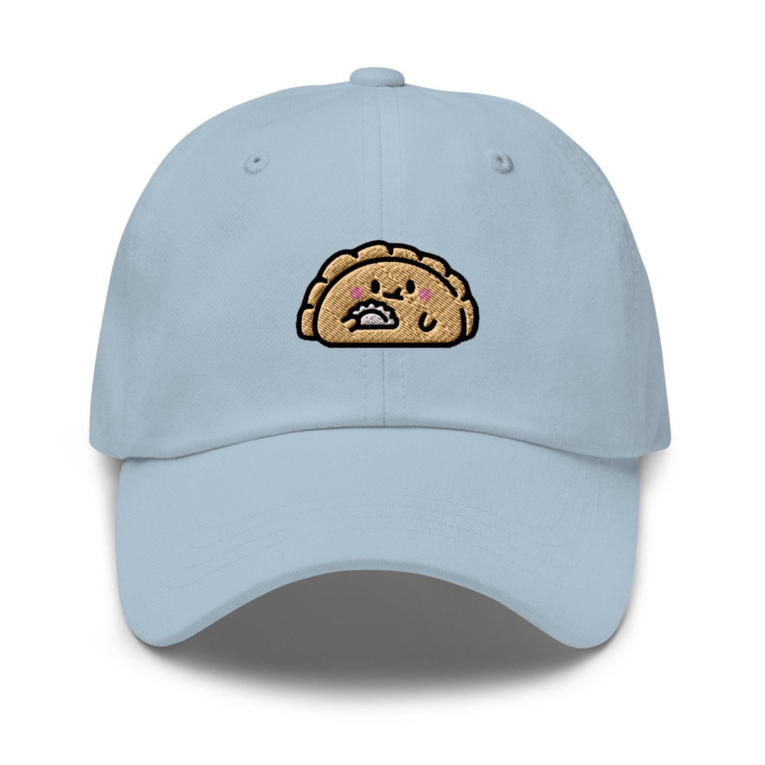 a light blue hat with an emo emo emo emo emo