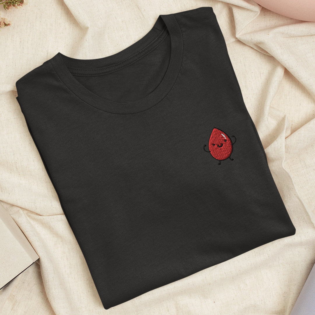 Blood Donor Blood Drop Embroidered T-shirt