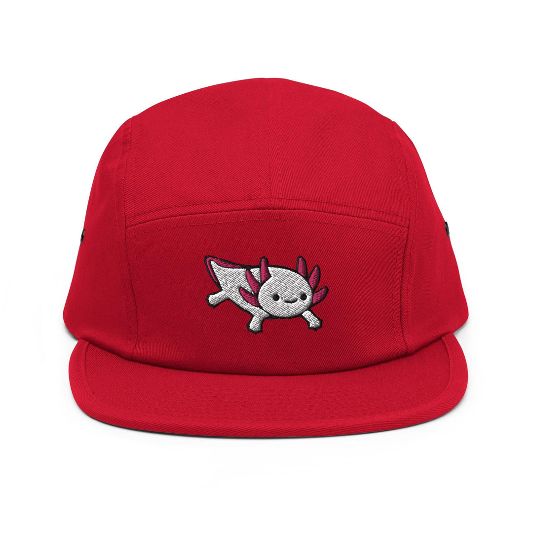 a red hat with a skull and crossbones on it