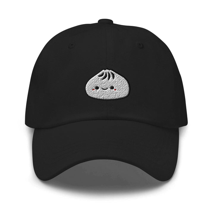 a black hat with a white shoe on it