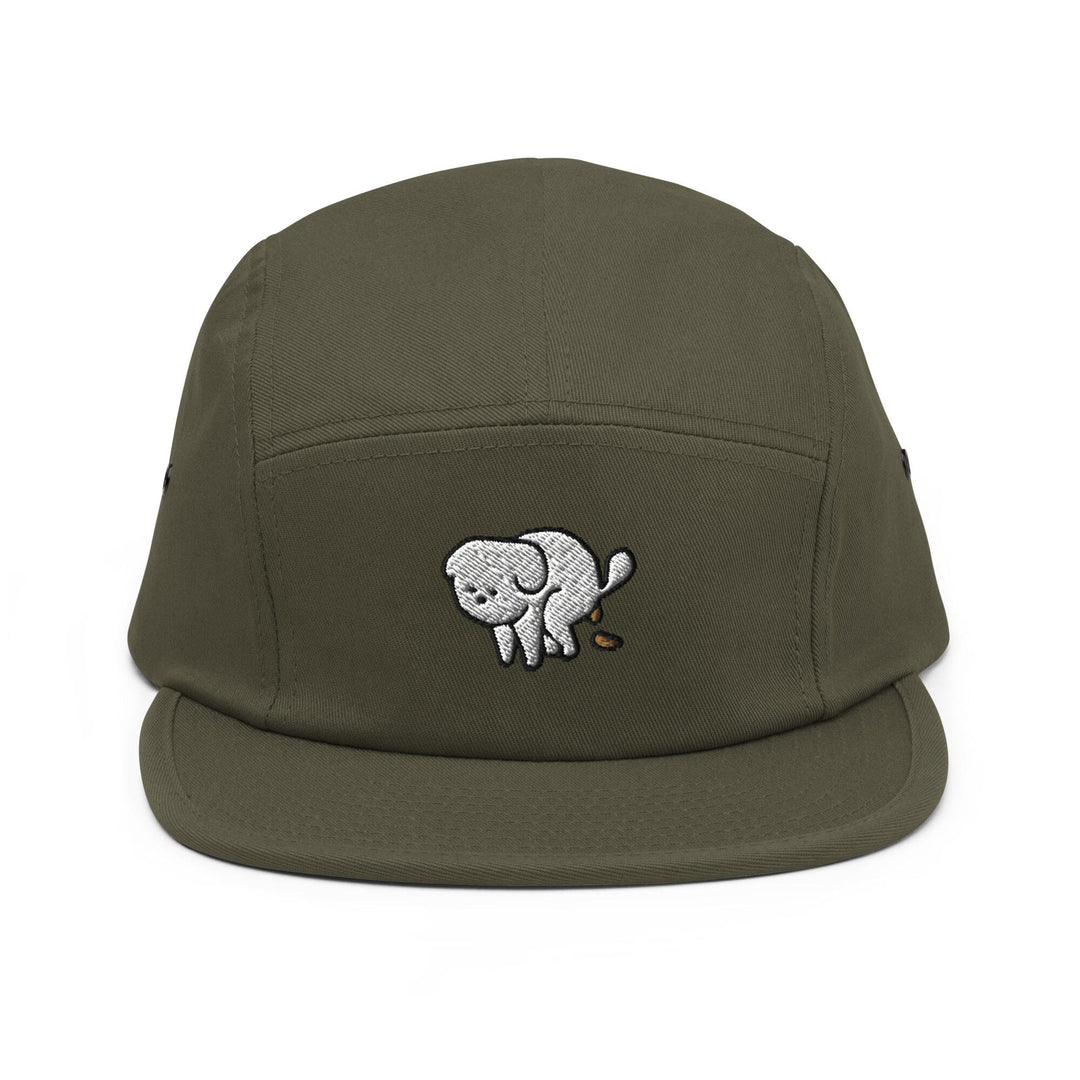 Pooping Dog Leo 5 Panel Camper Cap