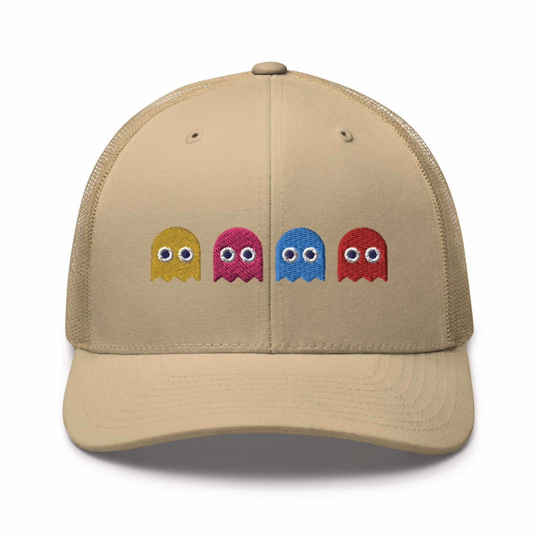 Colorful Retro Arcade Game Ghost Trucker Cap