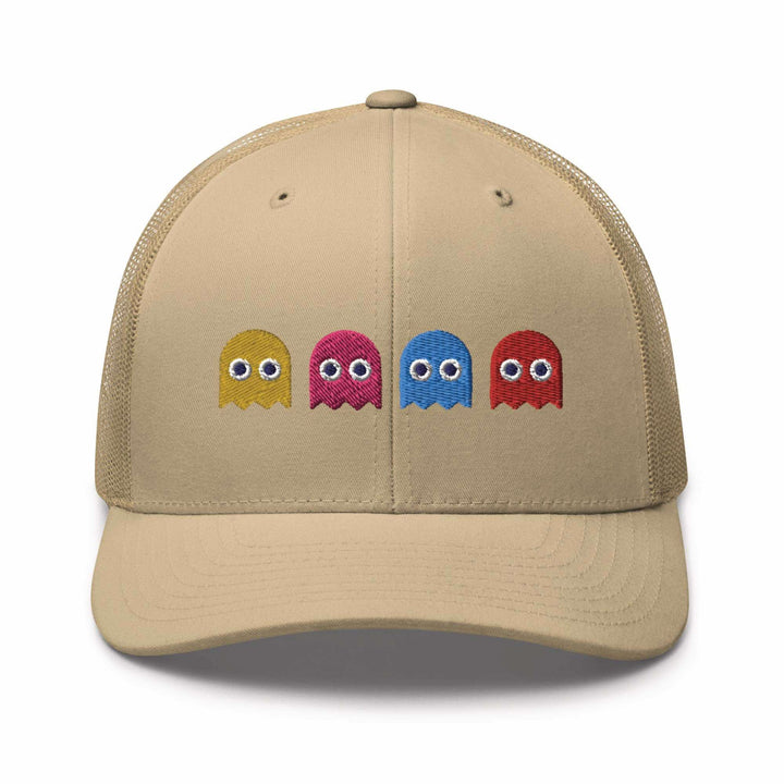 Colorful Retro Arcade Game Ghost Trucker Cap
