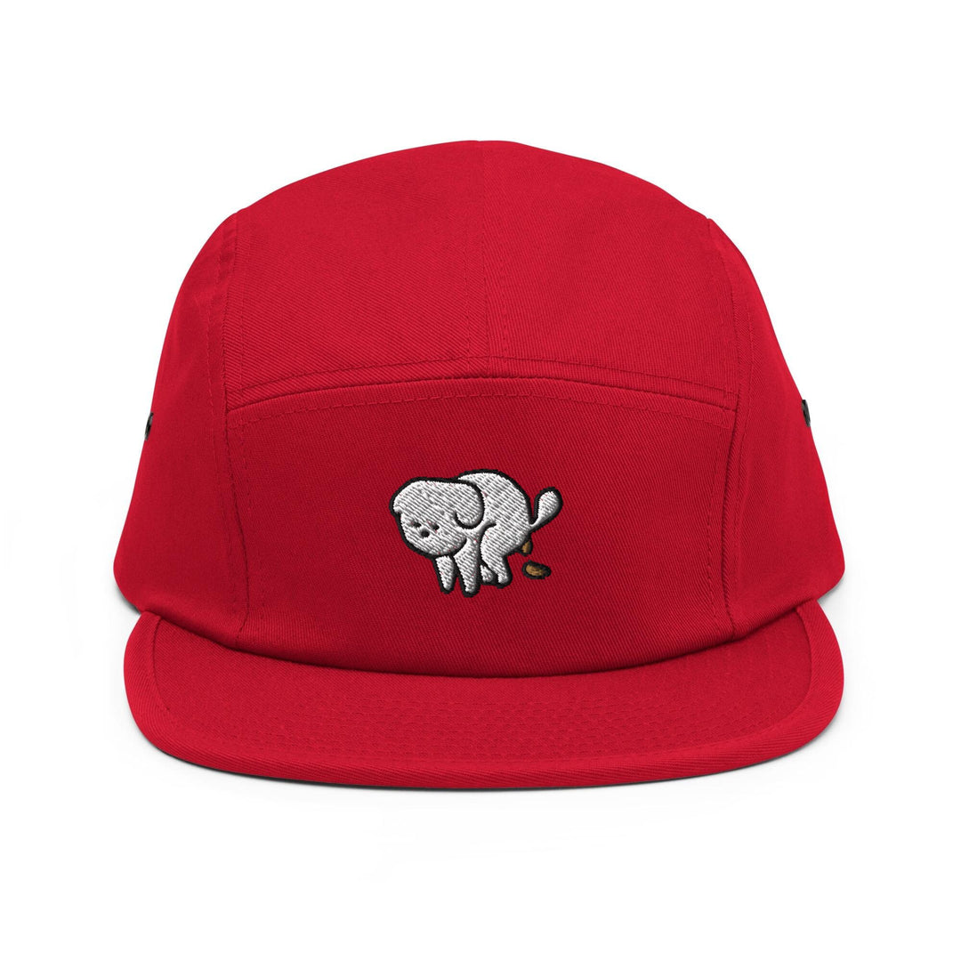 Pooping Dog Leo 5 Panel Camper Cap