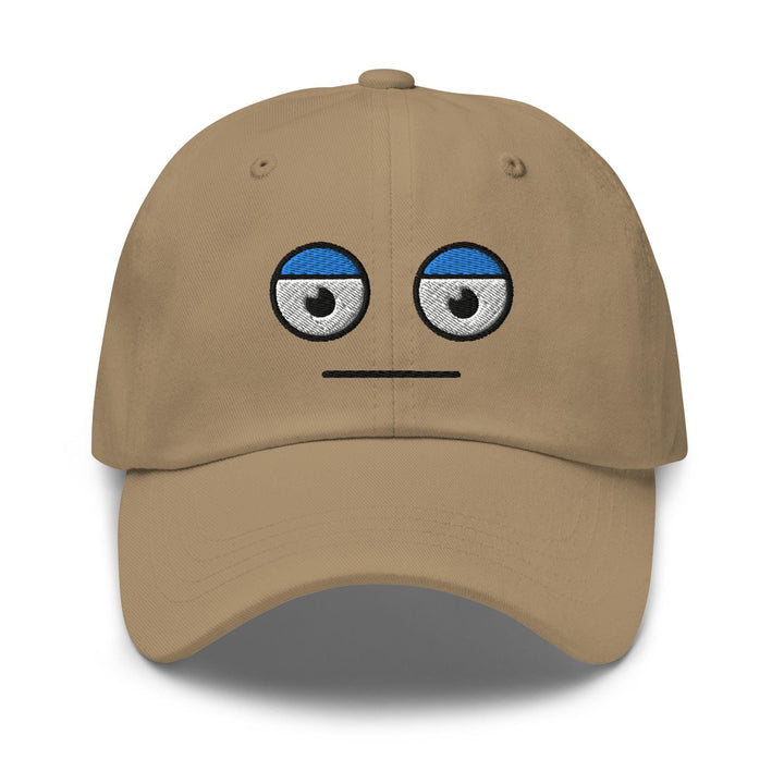 a tan hat with a face drawn on it