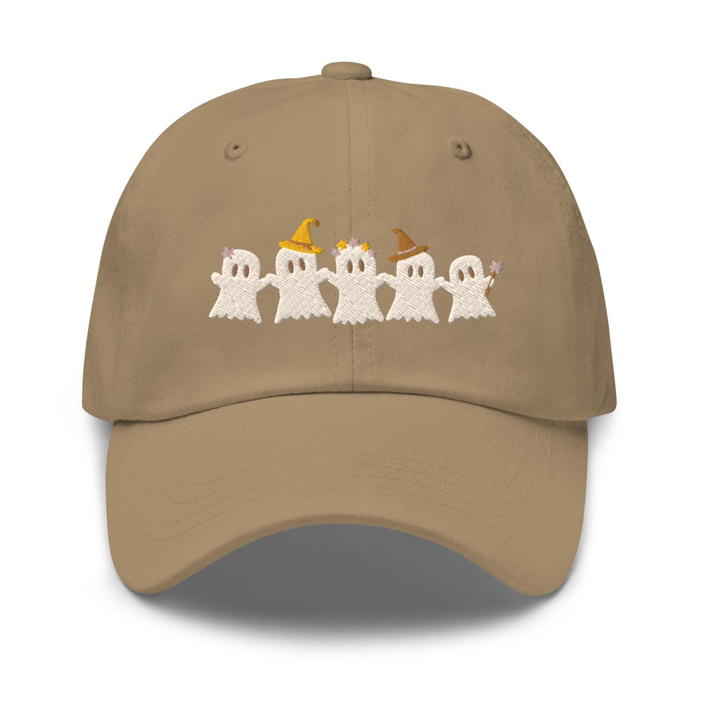 a baseball cap with a group of ghost on it