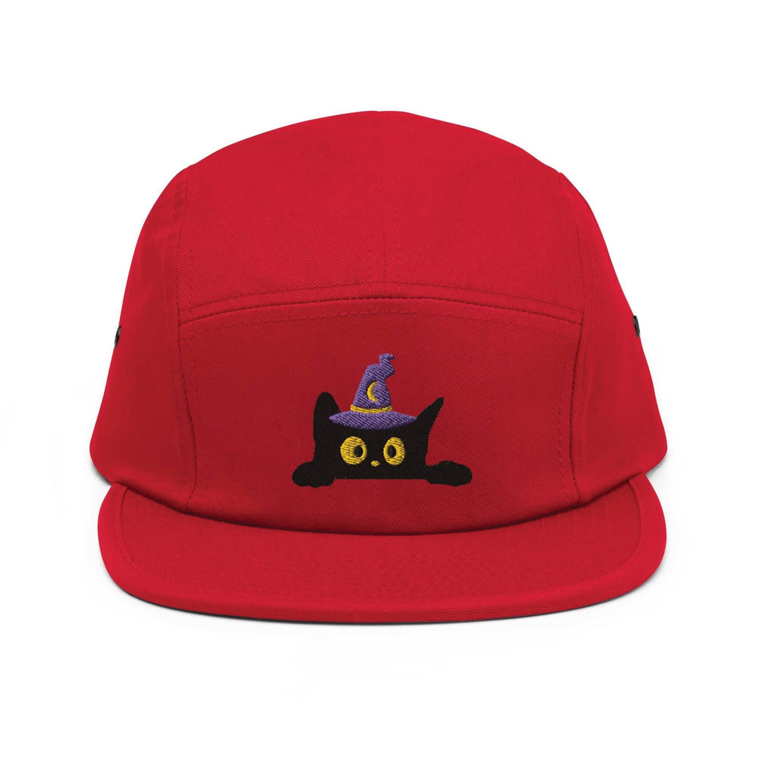 Halloween Witch Cat 5 Panel Camper Cap