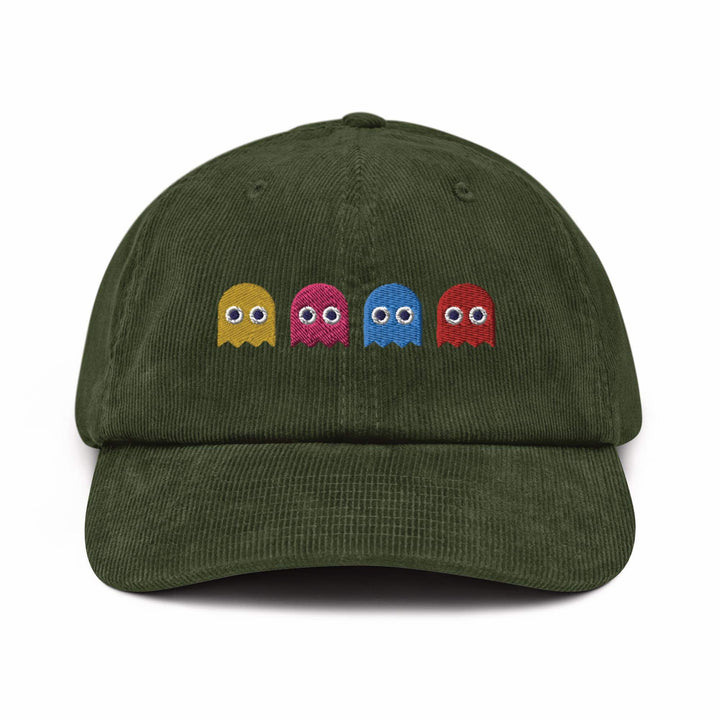 Colorful Retro Arcade Game Ghost Corduroy Cap