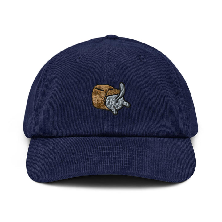 Curious Cat in Bag Corduroy Cap