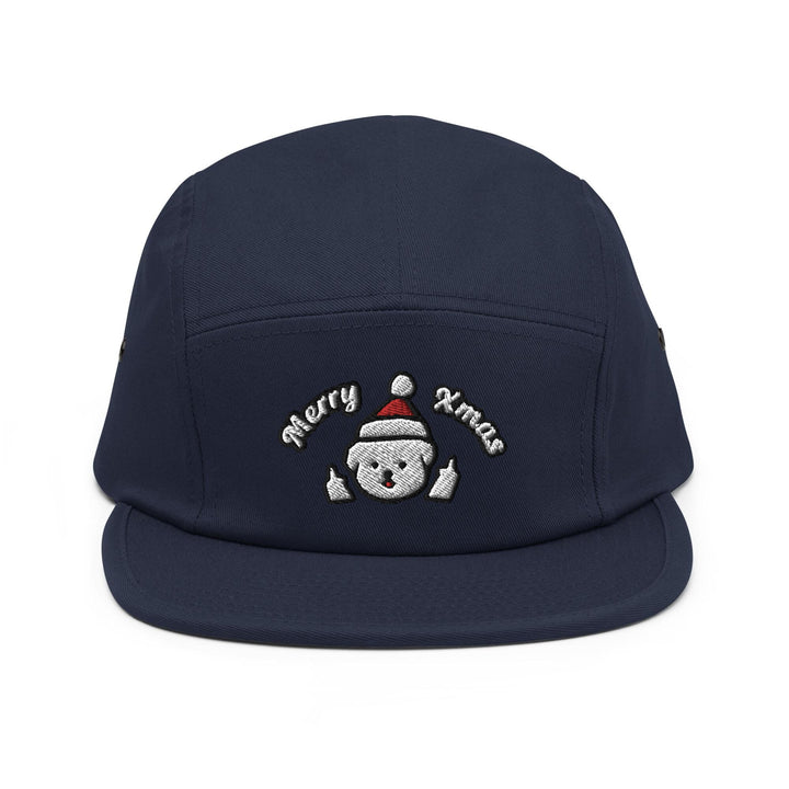 Merry Xmas Rude Dog Leo 5 Panel Camper Cap