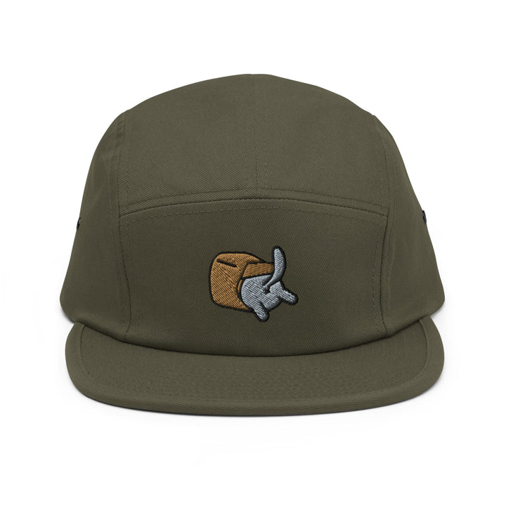 Curious Cat in Bag 5 Panel Camper Cap